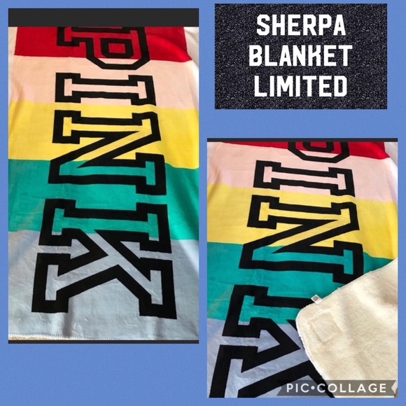 Vs pink Sherpa blanket rainbow rare 60*72 SALE